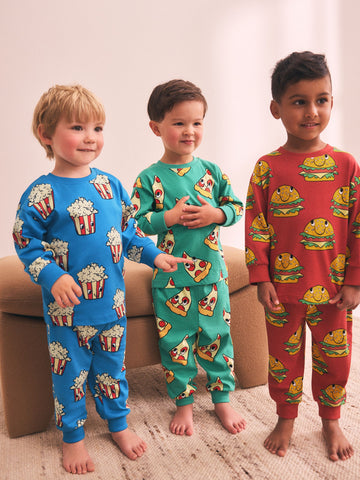 All Over Snacks Relaxed Snuggle Pyjamas 3 Pack (9mths-10yrs)