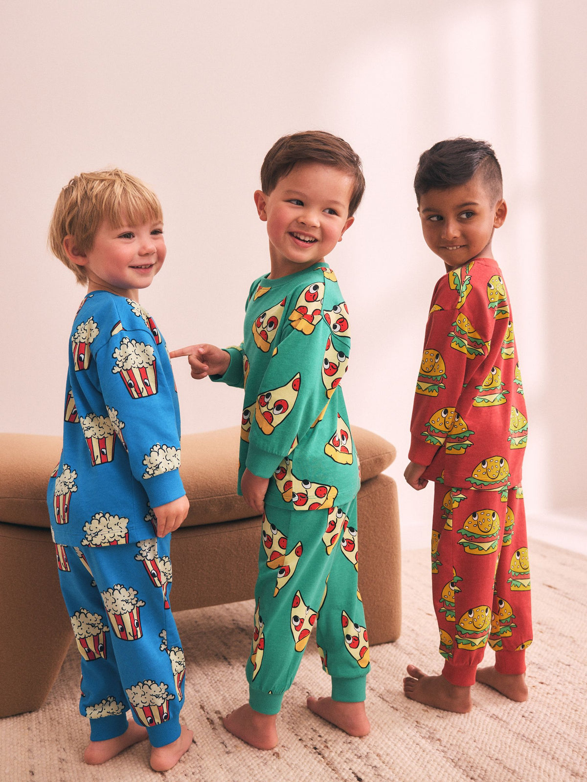 All Over Snacks Relaxed Snuggle Pyjamas 3 Pack (9mths-10yrs)