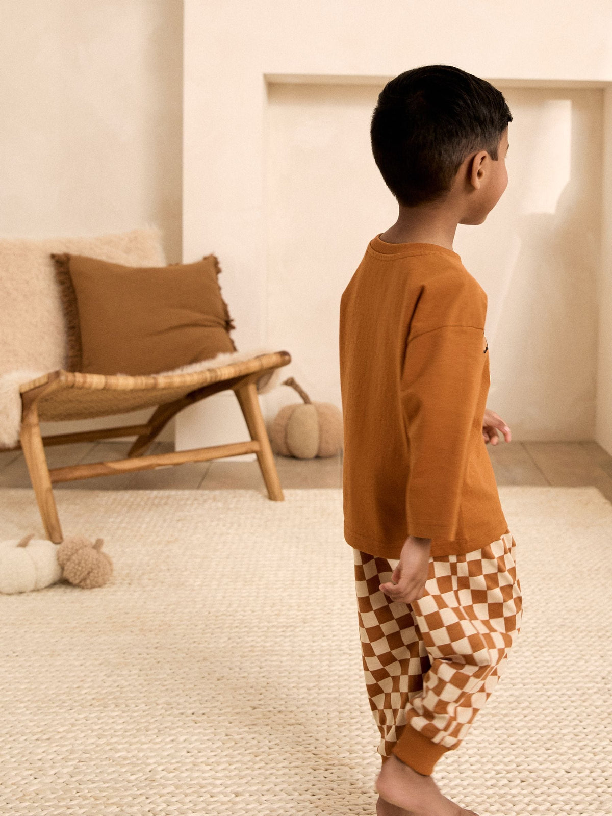Orange Checkerboard Halloween Pyjamas (9mths-12yrs)
