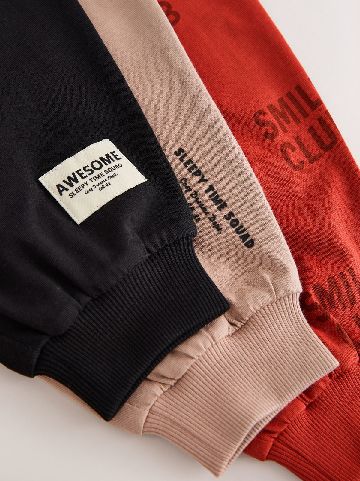 Black/Red/Stone Long Sleeve Jogger Pyjamas 3 Pack (9mths-11yrs)