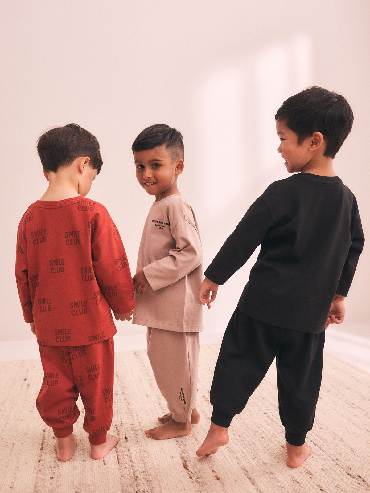Black/Red/Stone Long Sleeve Jogger Pyjamas 3 Pack (9mths-11yrs)