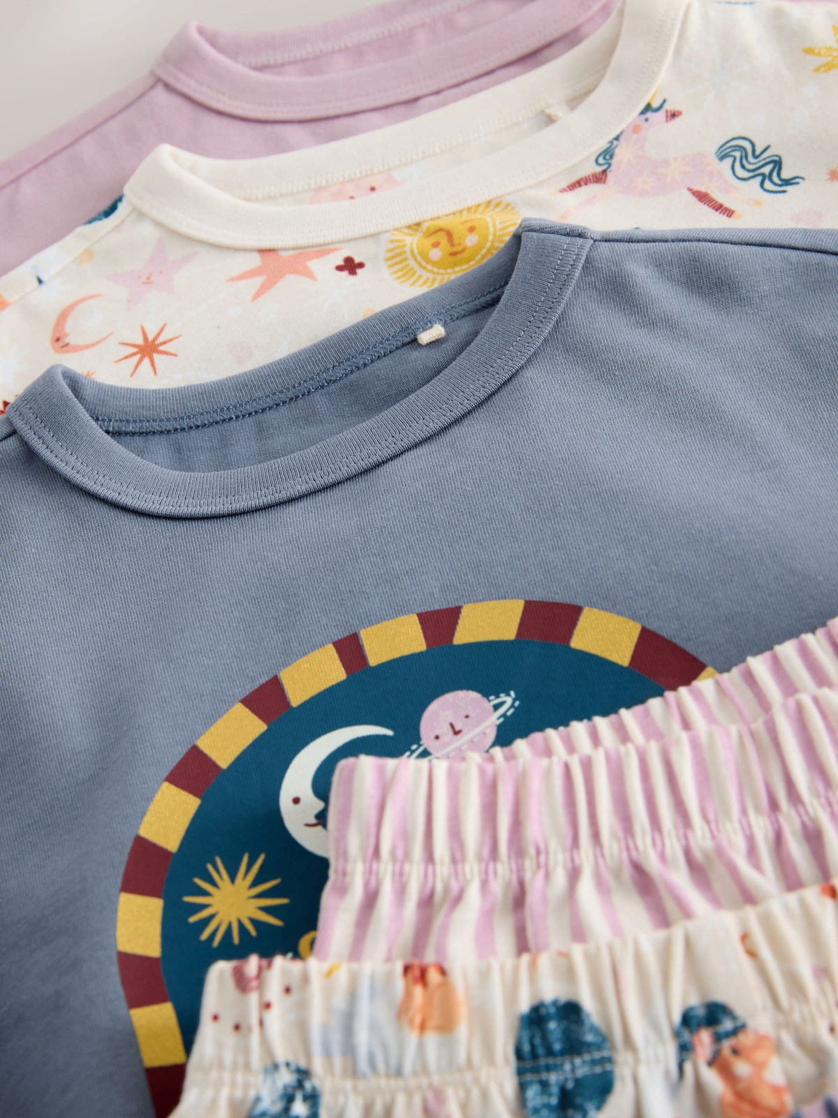 Multicoloured Wide Leg Pyjamas 3 Pack (9mths-10yrs)