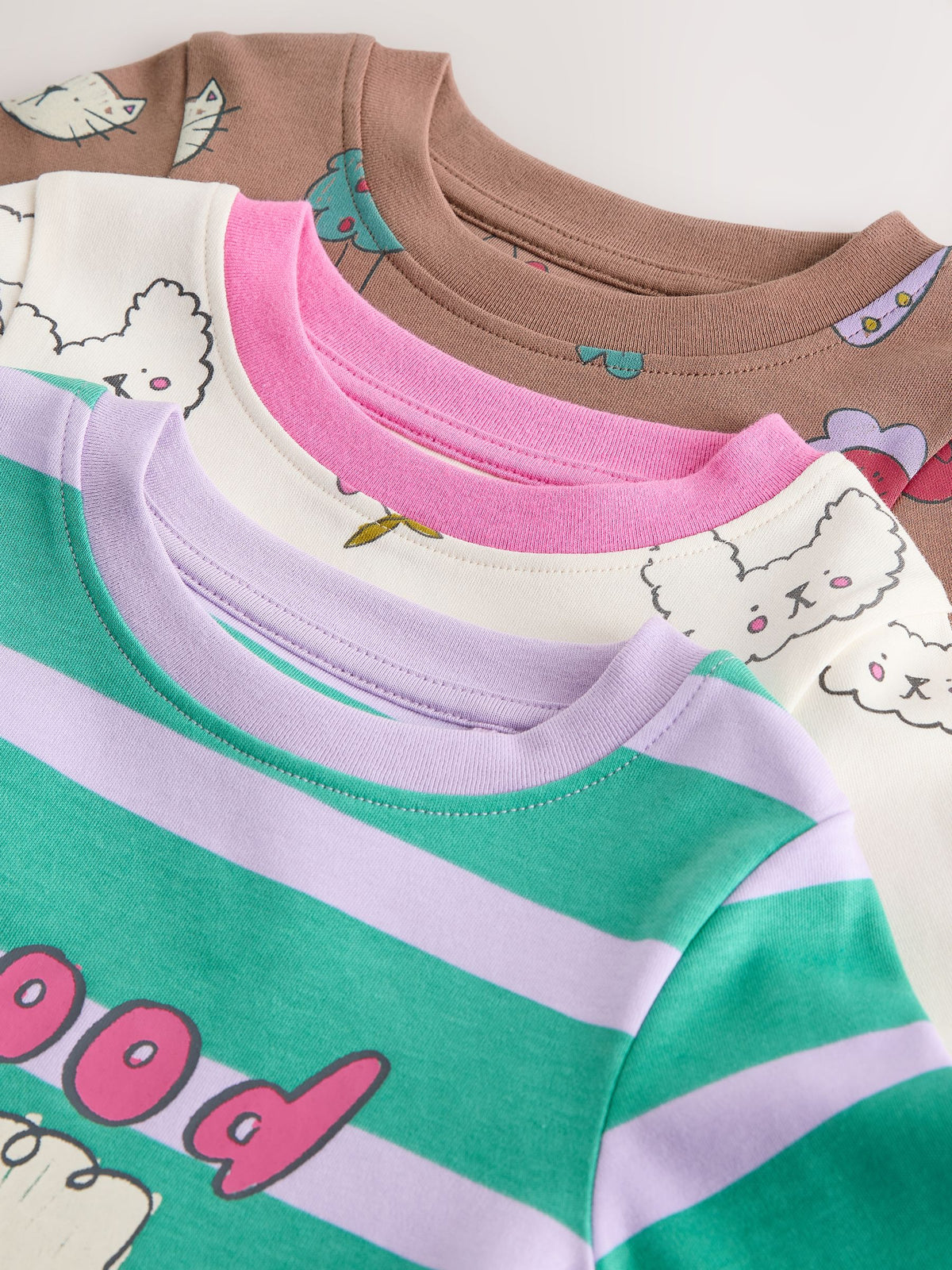 Green/Pink Snuggle Pyjamas 3 Pack (9mths-12yrs)