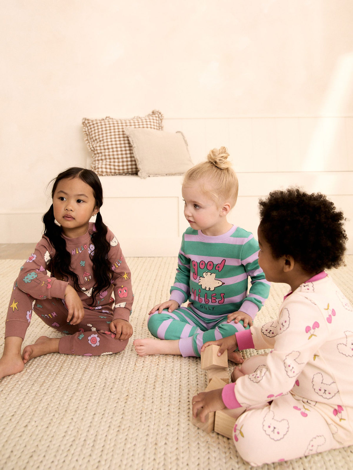 Green/Pink Snuggle Pyjamas 3 Pack (9mths-12yrs)