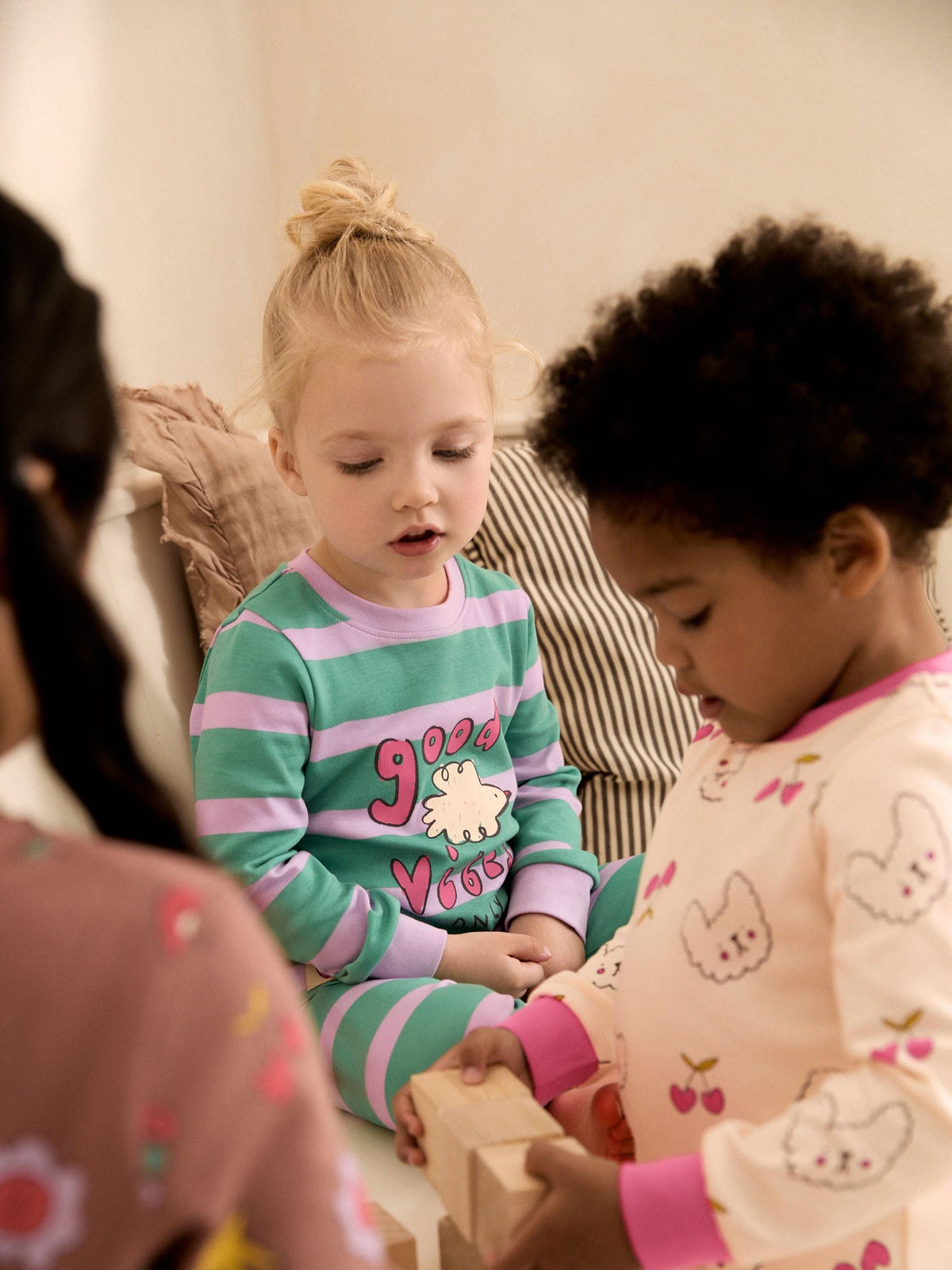 Green/Pink Snuggle Pyjamas 3 Pack (9mths-12yrs)