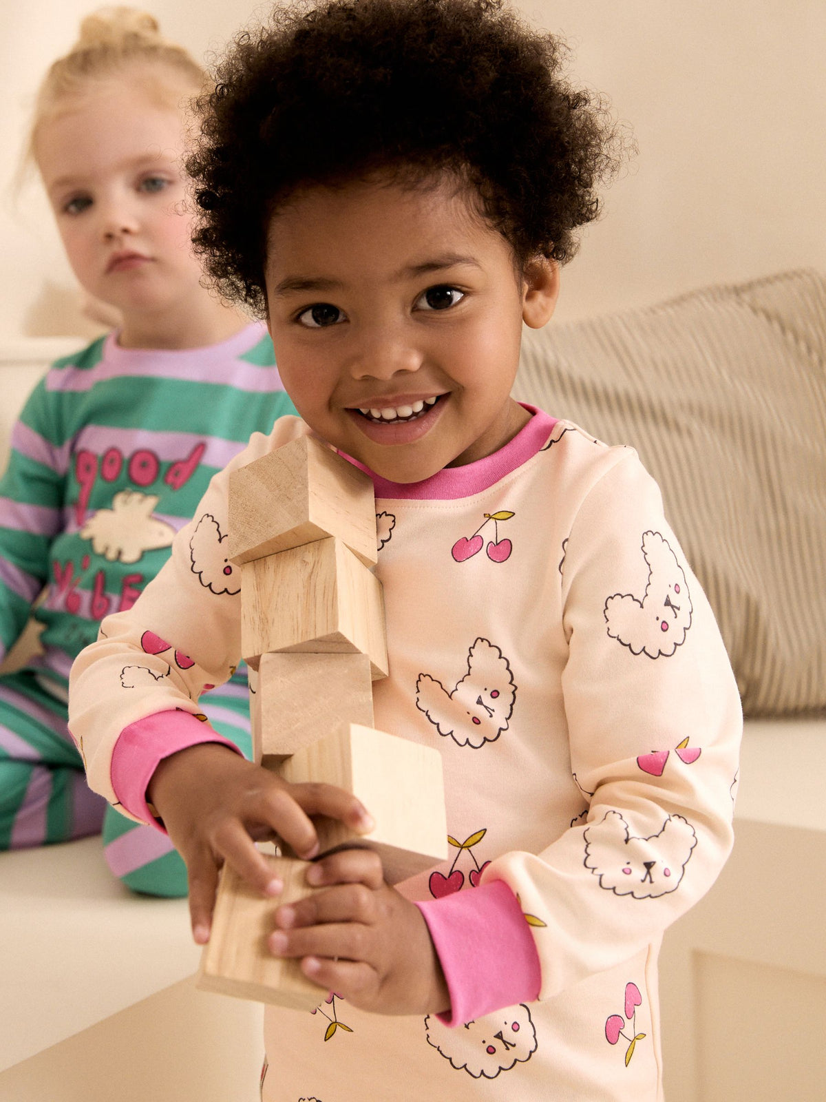 Green/Pink Snuggle Pyjamas 3 Pack (9mths-12yrs)