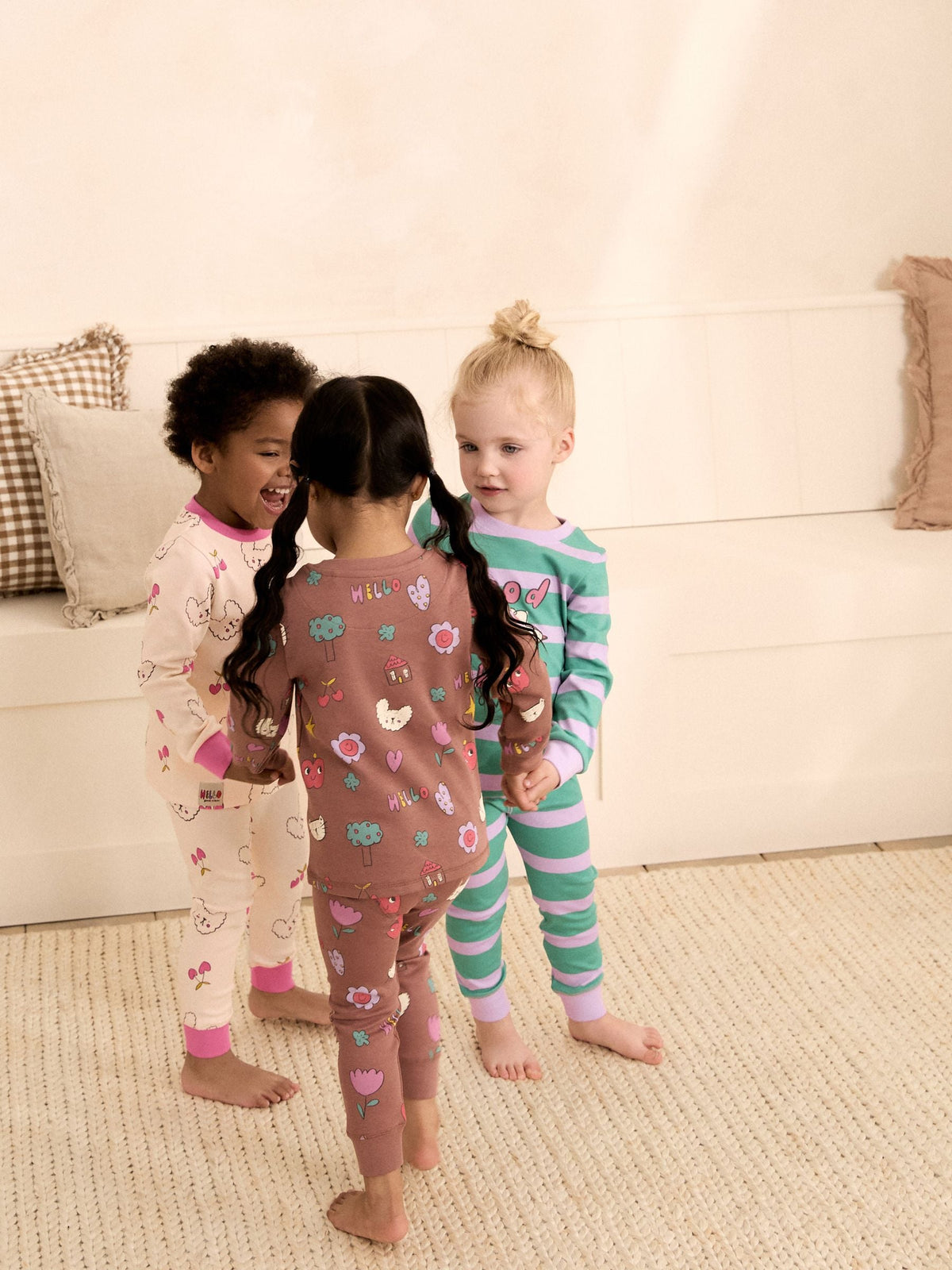 Green/Pink Snuggle Pyjamas 3 Pack (9mths-12yrs)