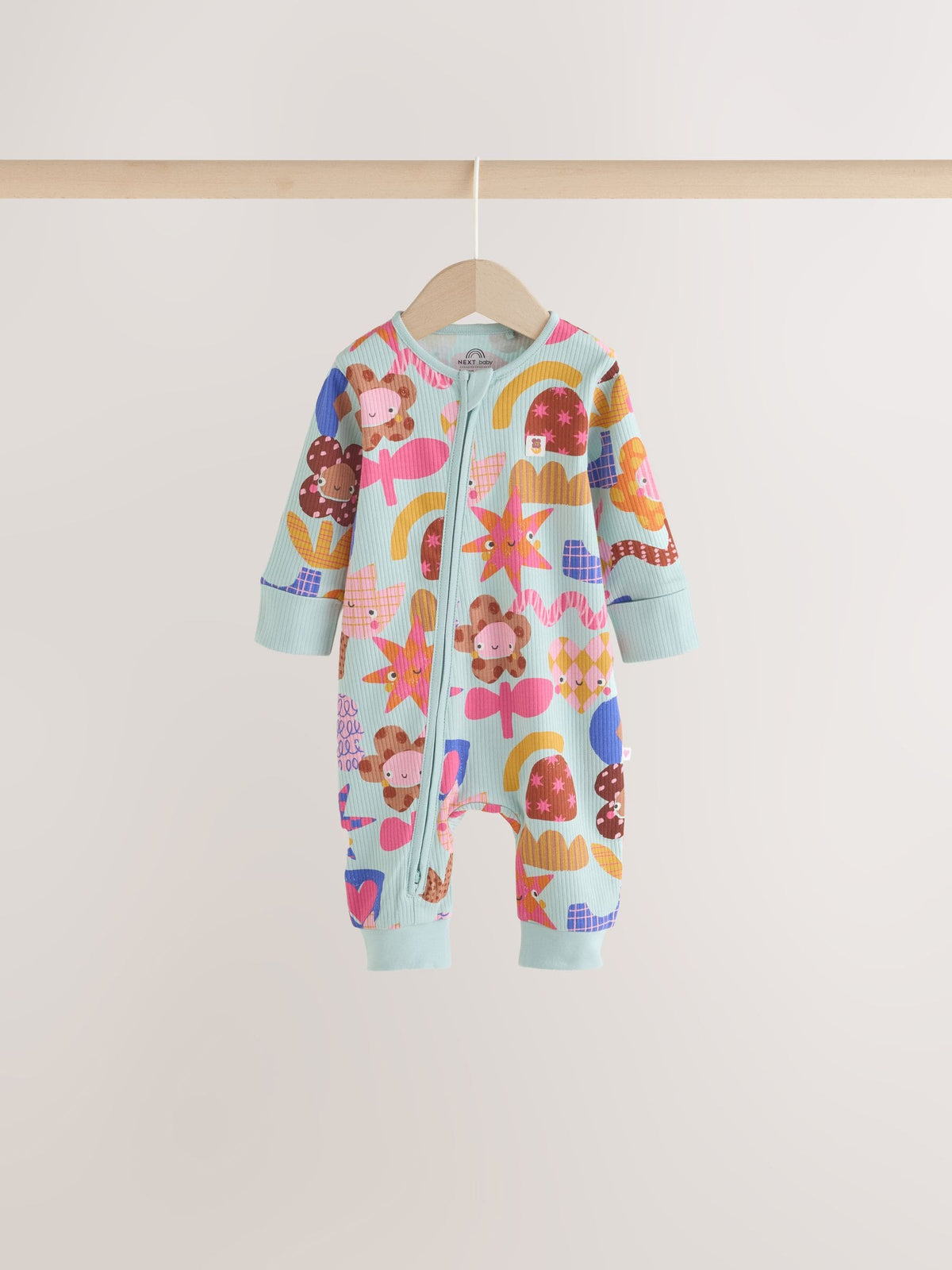 Bright Star Two Way Zip Baby Sleepsuits 3 Pack (0mths-3yrs)