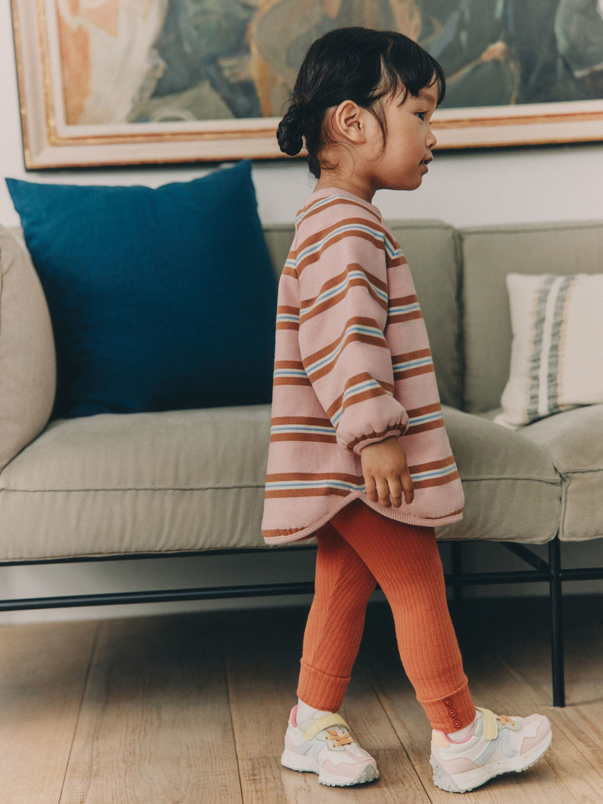 Pink/Cream Stripe Sweatshirt and Leggings Set (3mths-7yrs)
