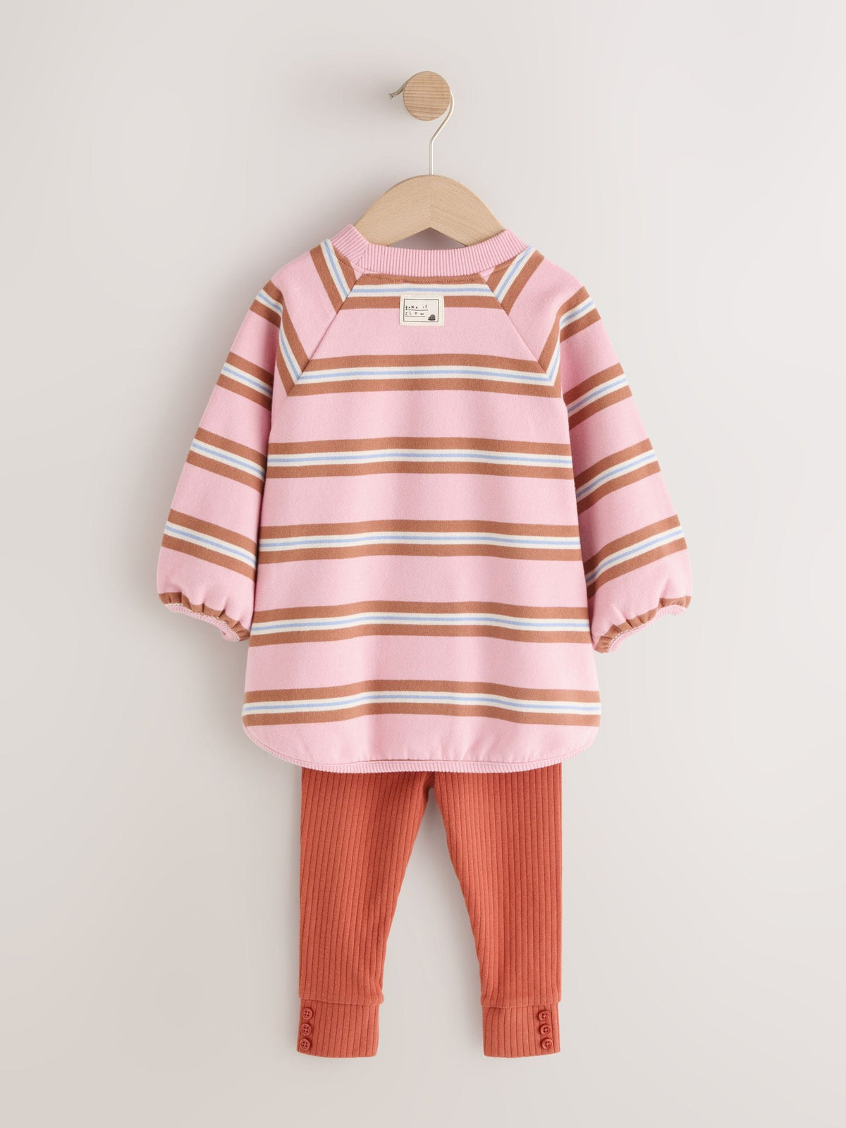 Pink/Cream Stripe Sweatshirt and Leggings Set (3mths-7yrs)