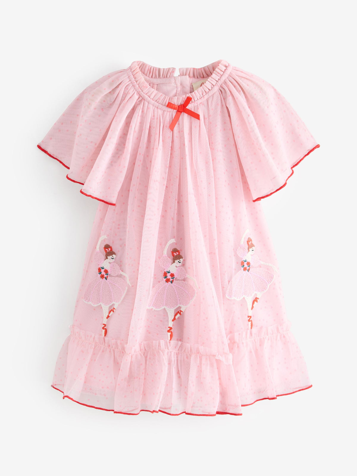 Pale Pink Cath Kidston Short Sleeve Mesh Dress (3mths-7yrs)