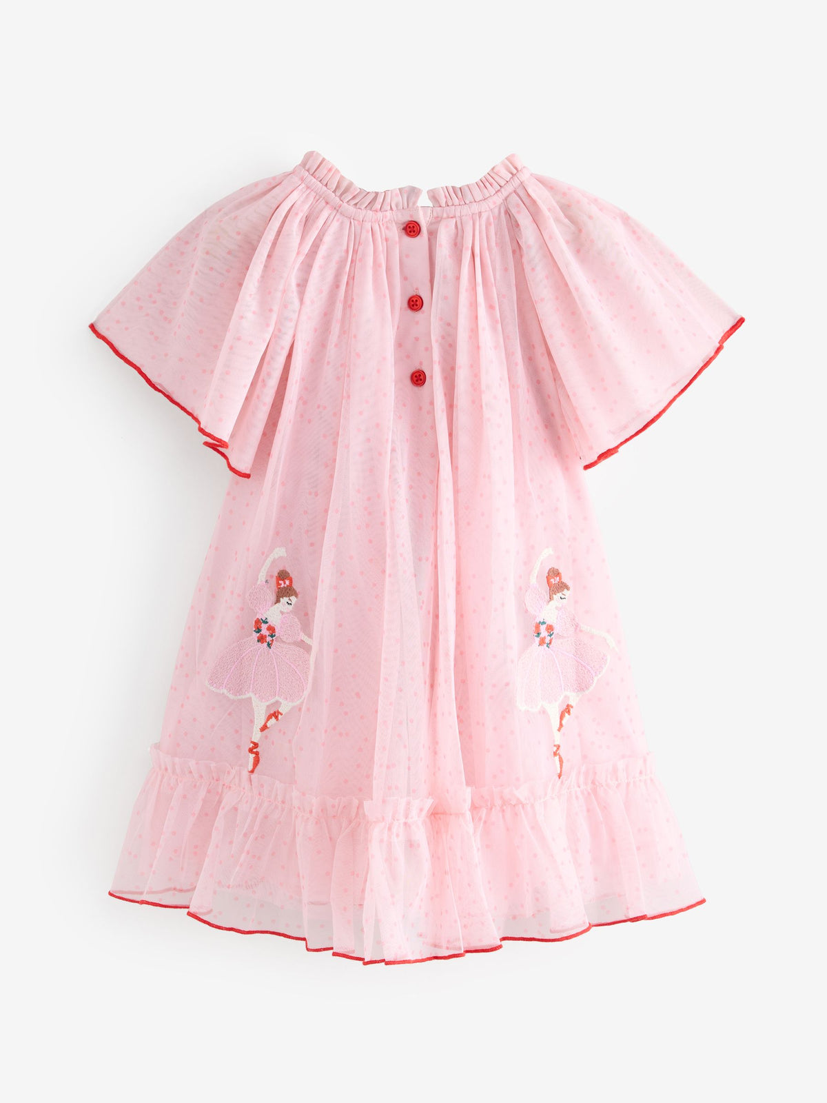 Pale Pink Cath Kidston Short Sleeve Mesh Dress (3mths-7yrs)