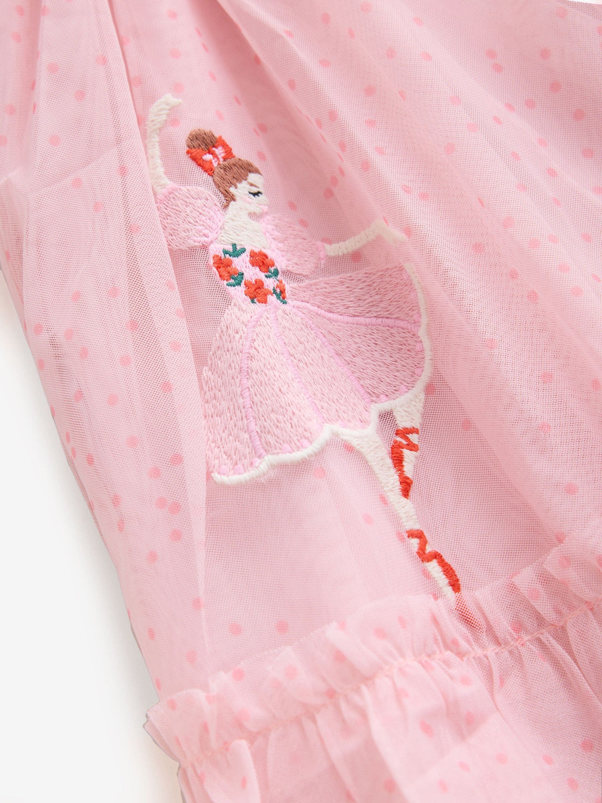 Pale Pink Cath Kidston Short Sleeve Mesh Dress (3mths-7yrs)