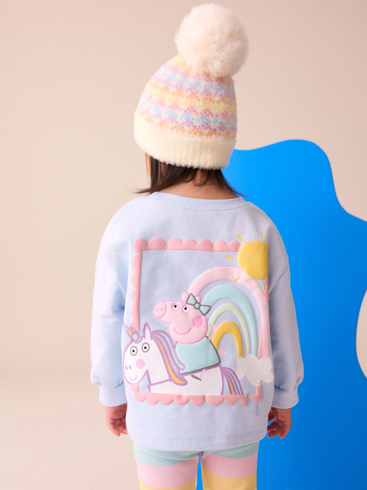Rainbow Peppa Pig Long Sleeve Top and Flare Set (6mths-7yrs)