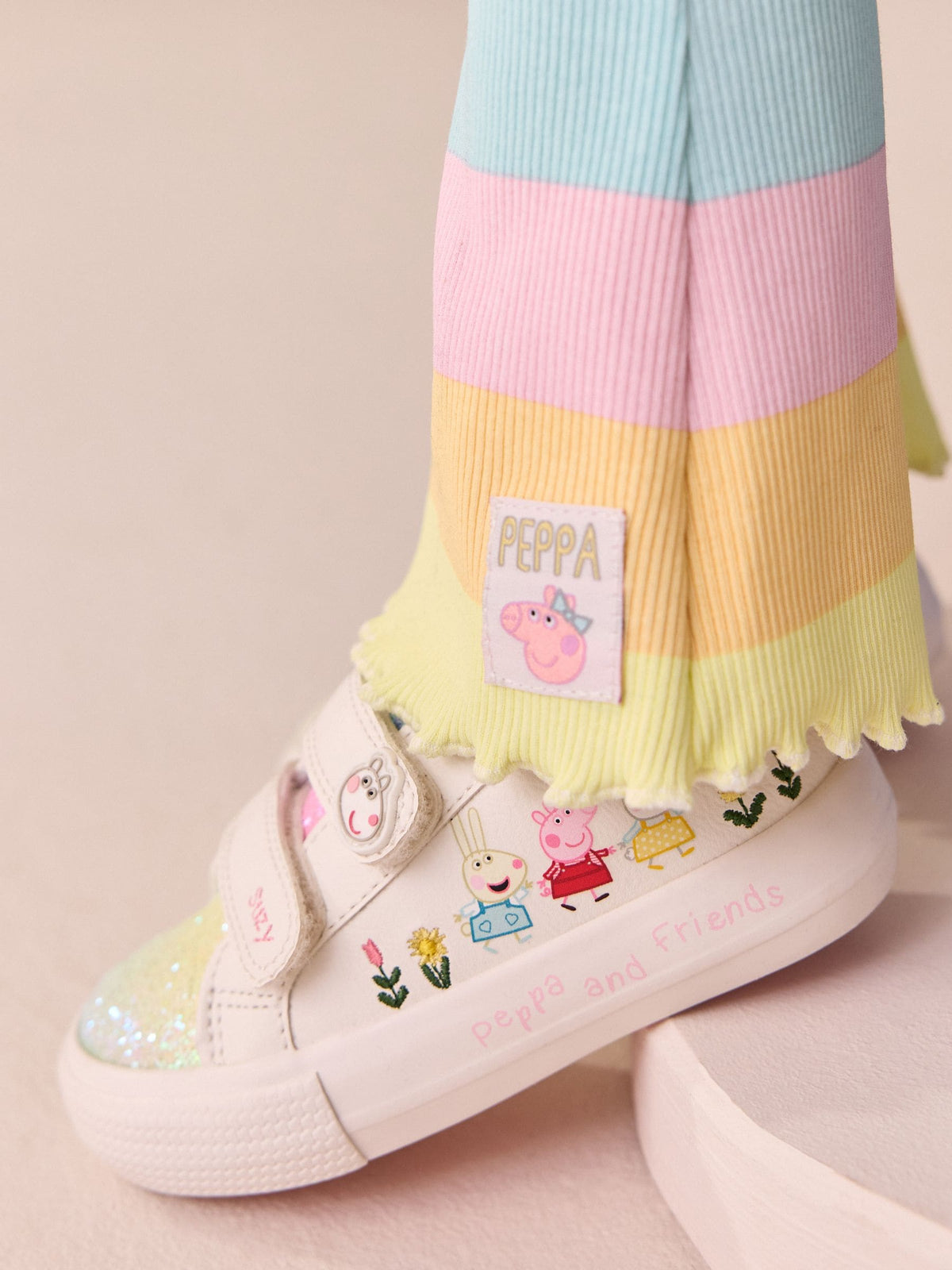 Rainbow Peppa Pig Long Sleeve Top and Flare Set (6mths-7yrs)