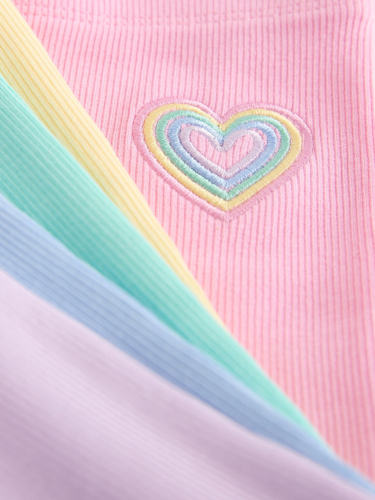 Little Bird by Jools Oliver Pastel Rainbow Ribbed Jersey Kickflare Leggings 5 Pack