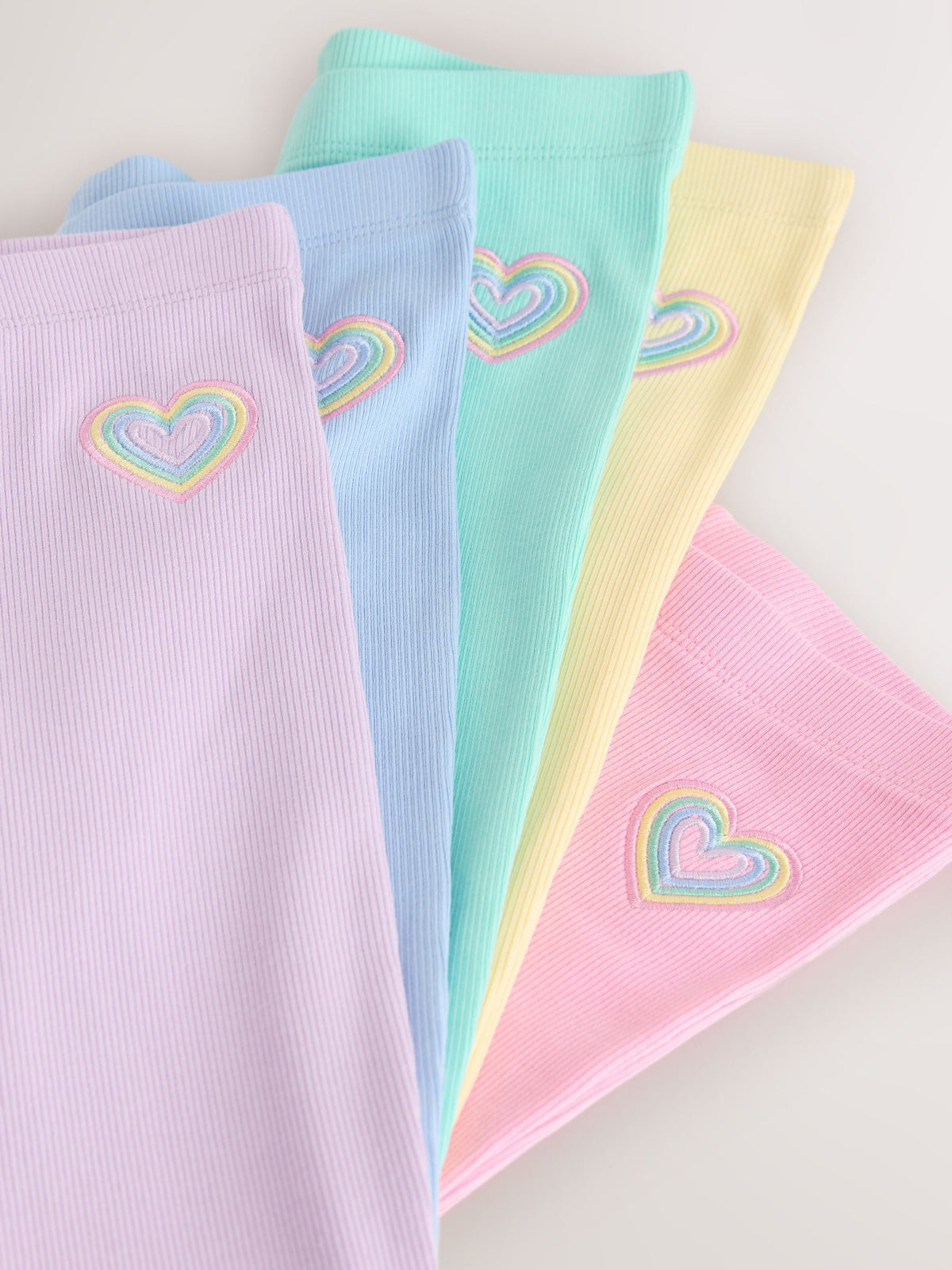 Little Bird by Jools Oliver Pastel Rainbow Ribbed Jersey Kickflare Leggings 5 Pack
