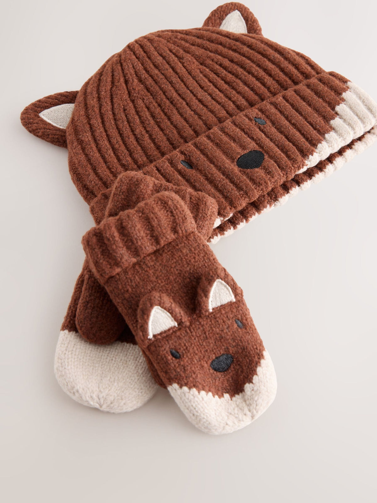 Orange Fox Character Hat and Gloves Set 2 Piece (3mths-6yrs)