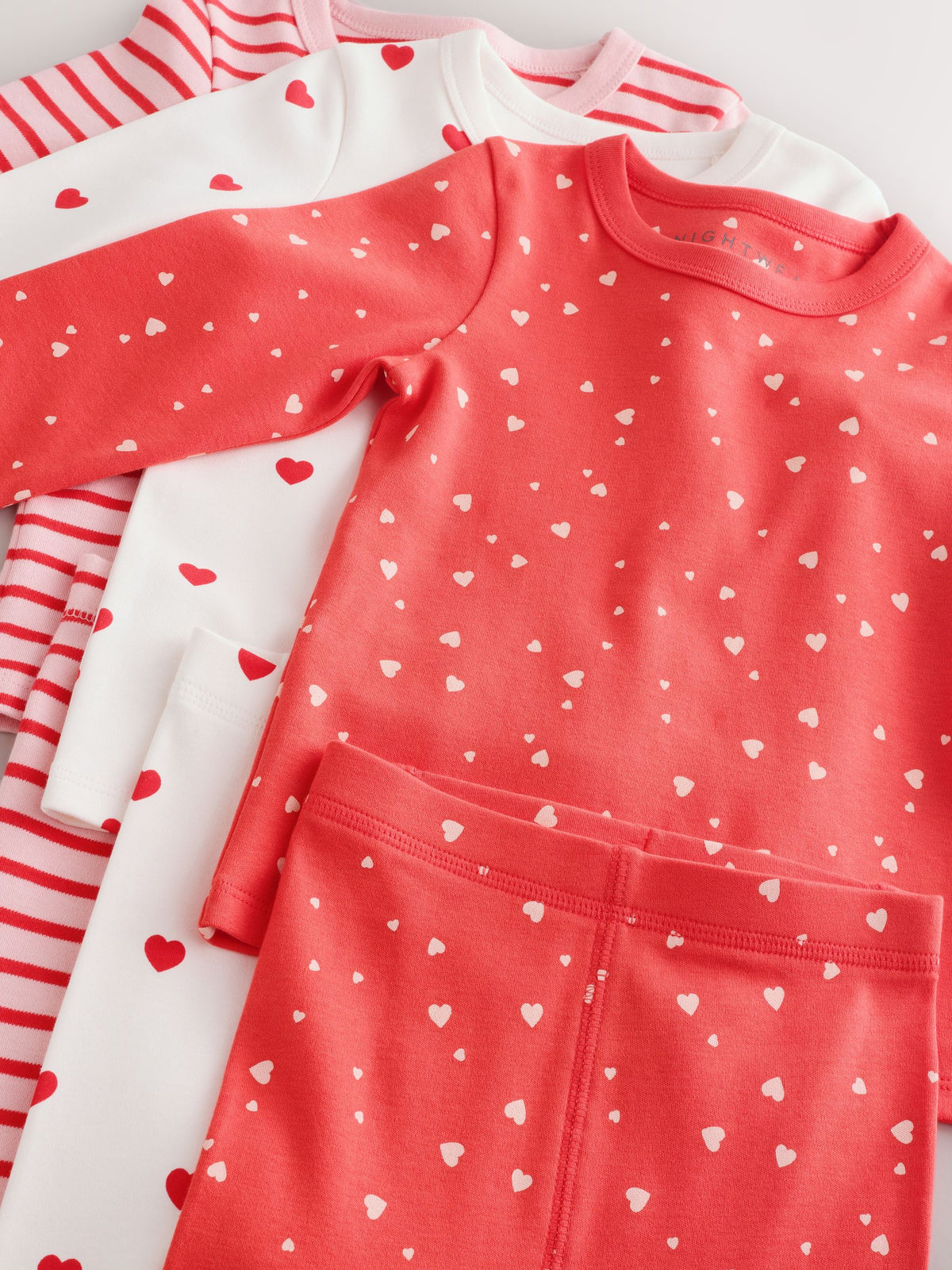 Red/Ecru Snuggle Pyjamas 3 Pack (9mths-12yrs)