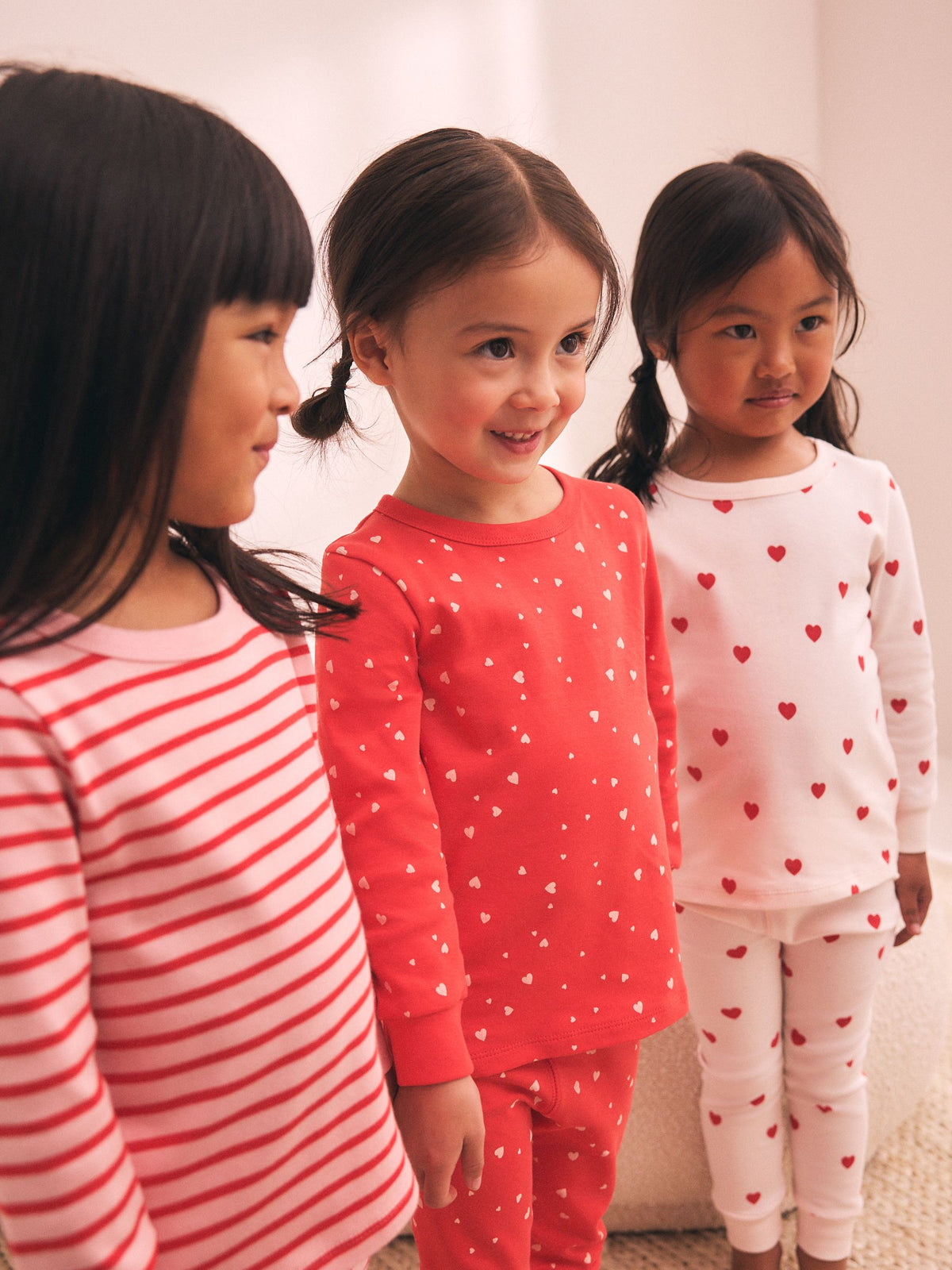 Red/Ecru Snuggle Pyjamas 3 Pack (9mths-12yrs)