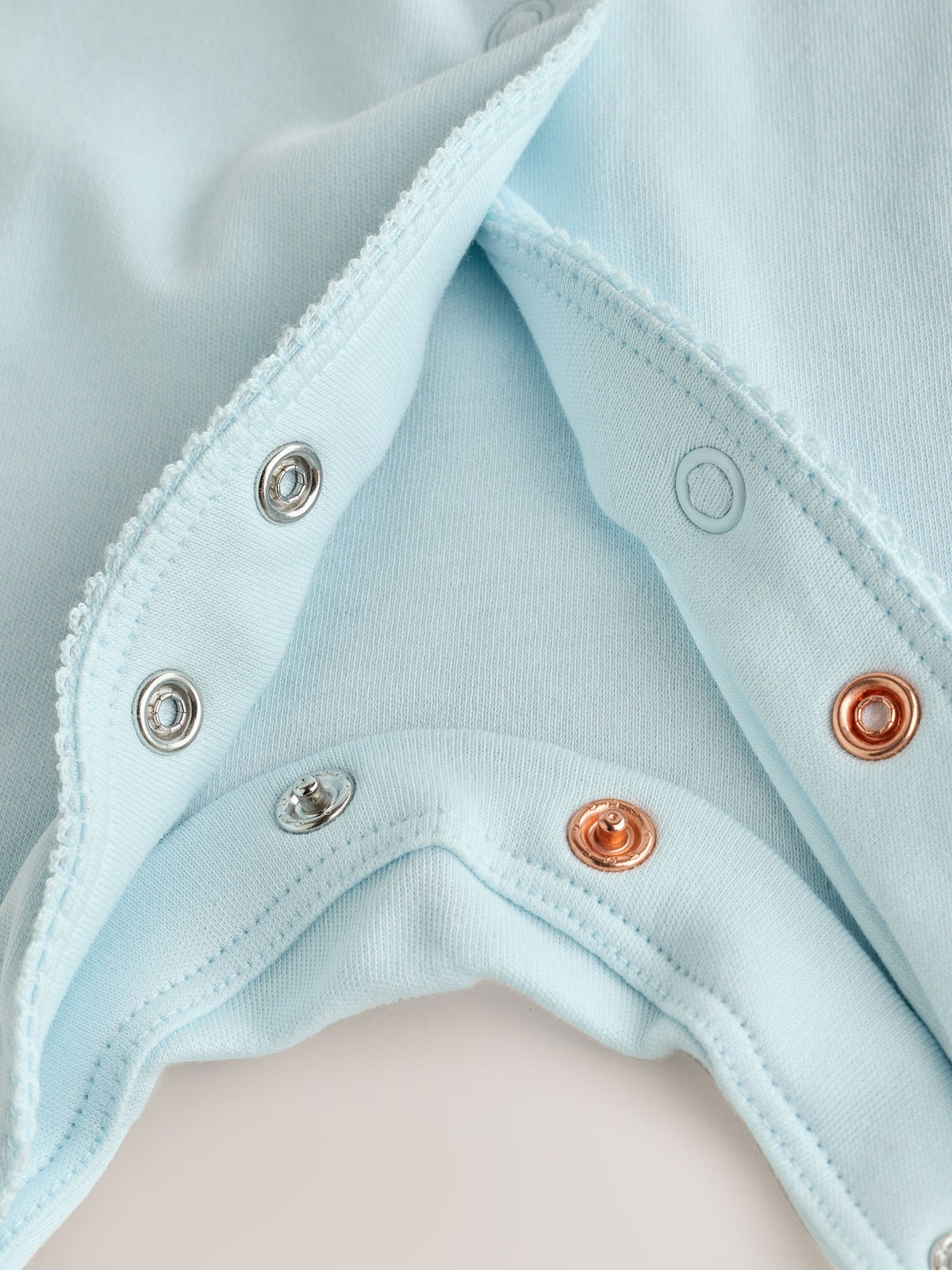Pale Blue Collar Baby Sleepsuits 3 Pack (0-2yrs)