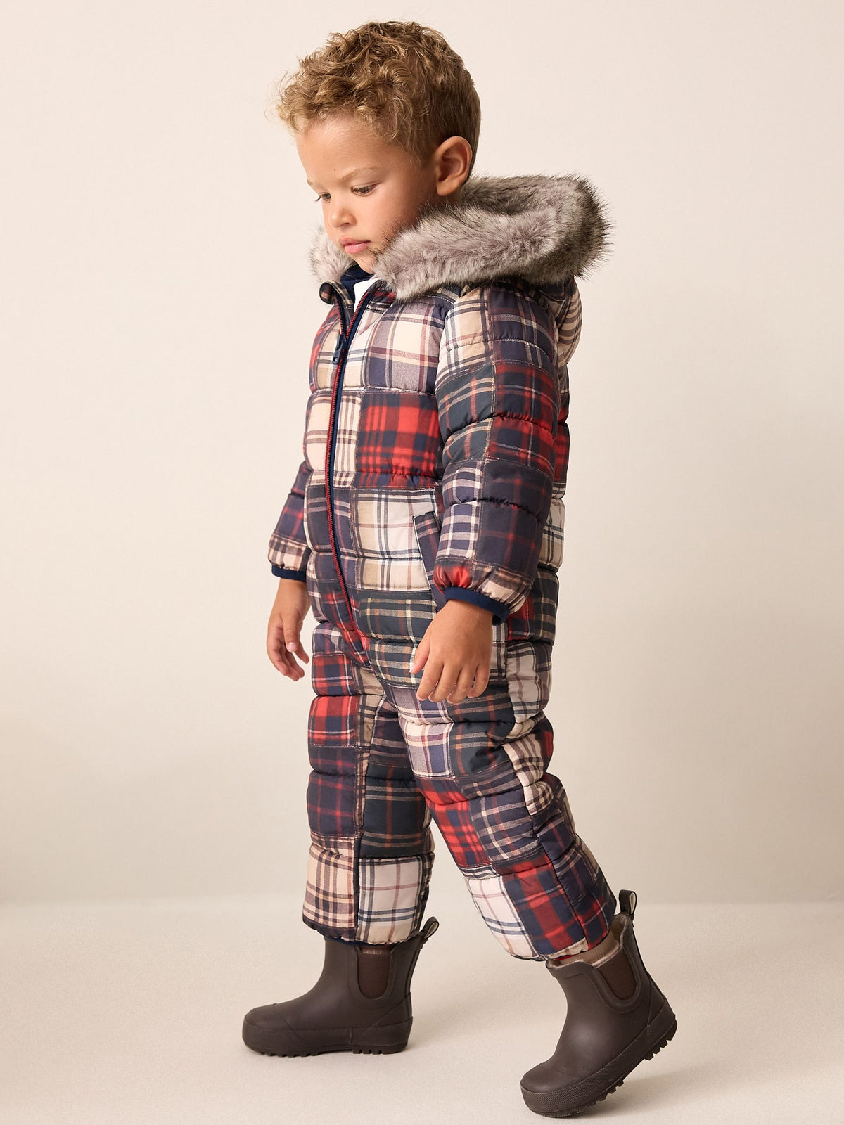 Check Padded Snowsuit (3mths-7yrs)