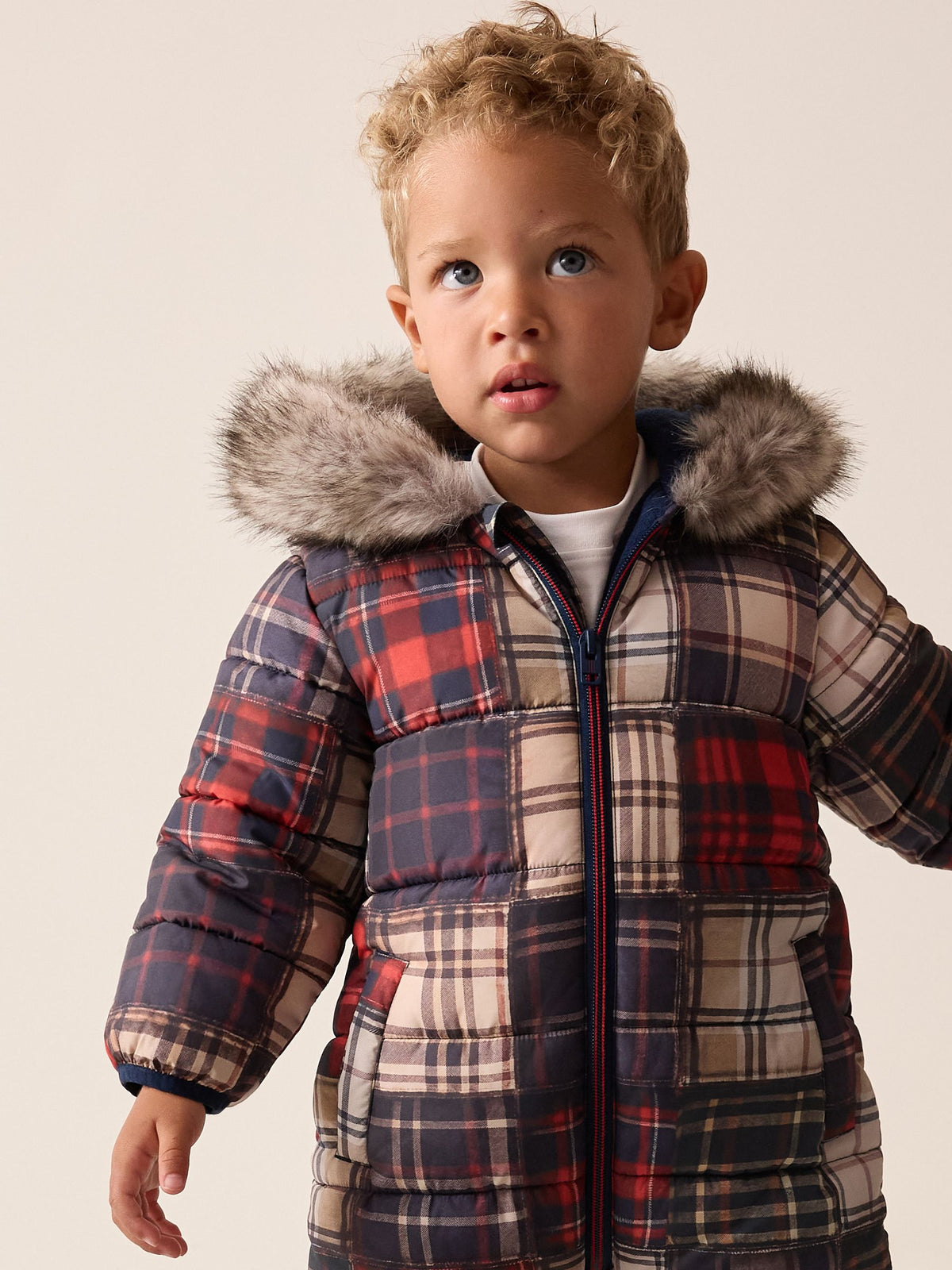Check Padded Snowsuit (3mths-7yrs)