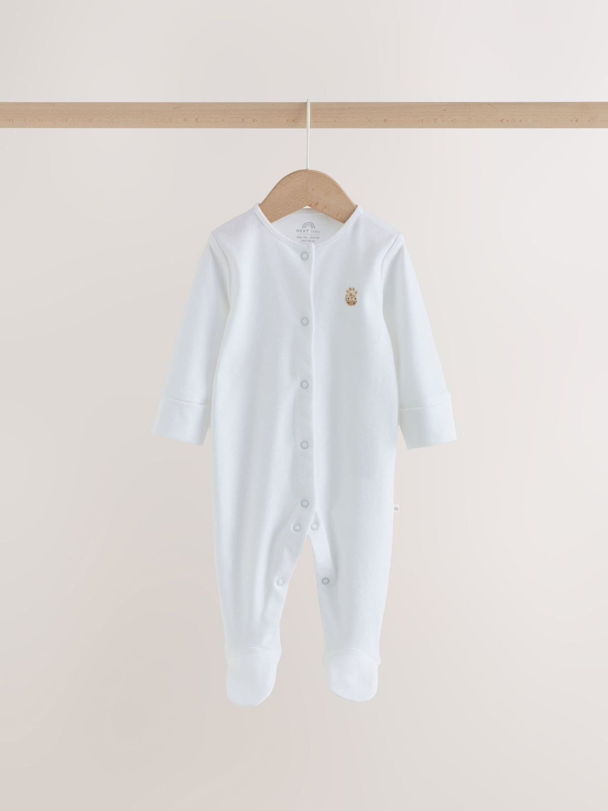 White Mini Safari Animals 7 Pack Baby Sleepsuits (0-2yrs)