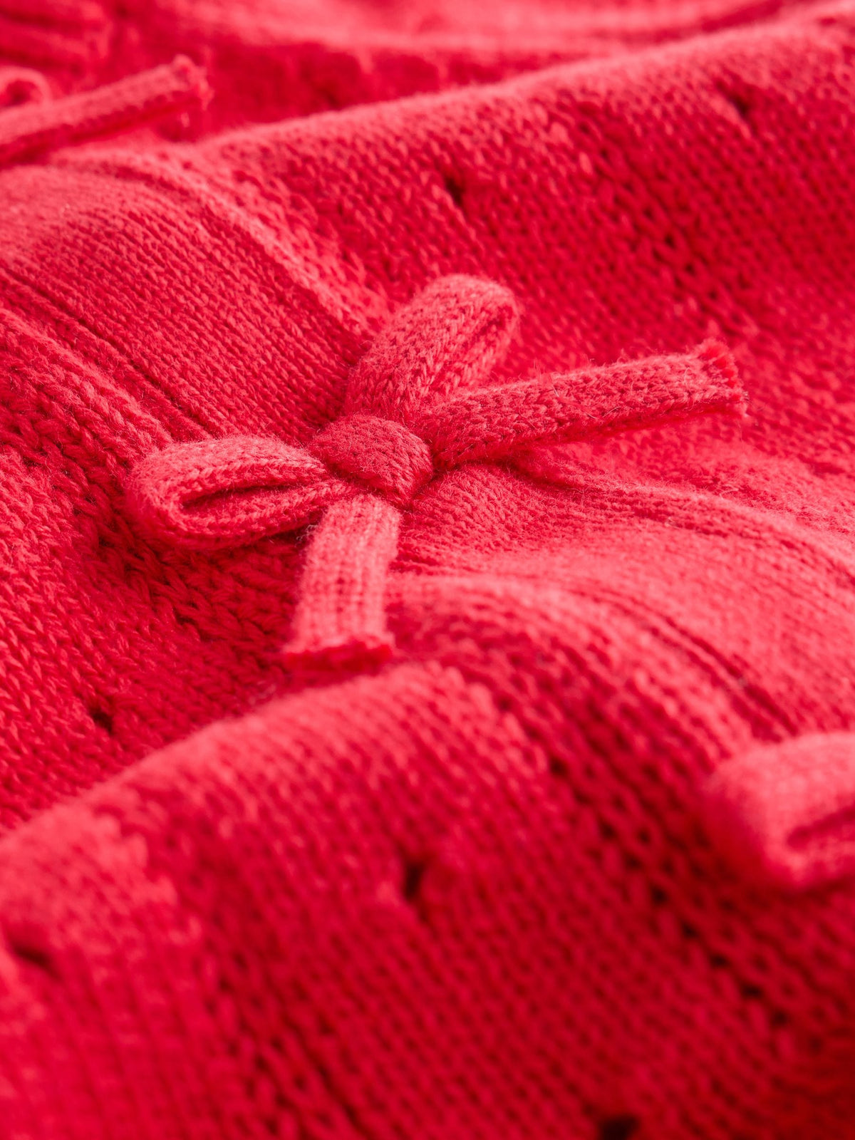 Red Frill Knitted Bow Baby Cardigan & Leggings Set 2 Piece (0mths-2yrs)