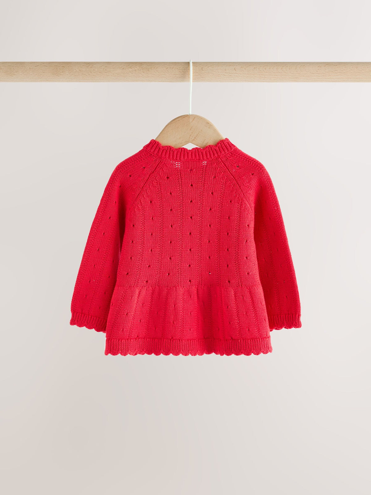 Red Frill Knitted Bow Baby Cardigan & Leggings Set 2 Piece (0mths-2yrs)