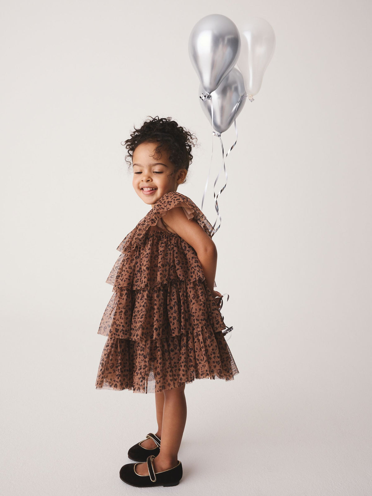 Leopard Animal Print Mesh Tiered Occasion Dress (3mths-8yrs)
