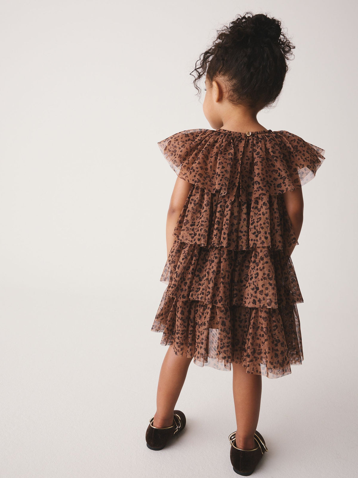 Leopard Animal Print Mesh Tiered Occasion Dress (3mths-8yrs)