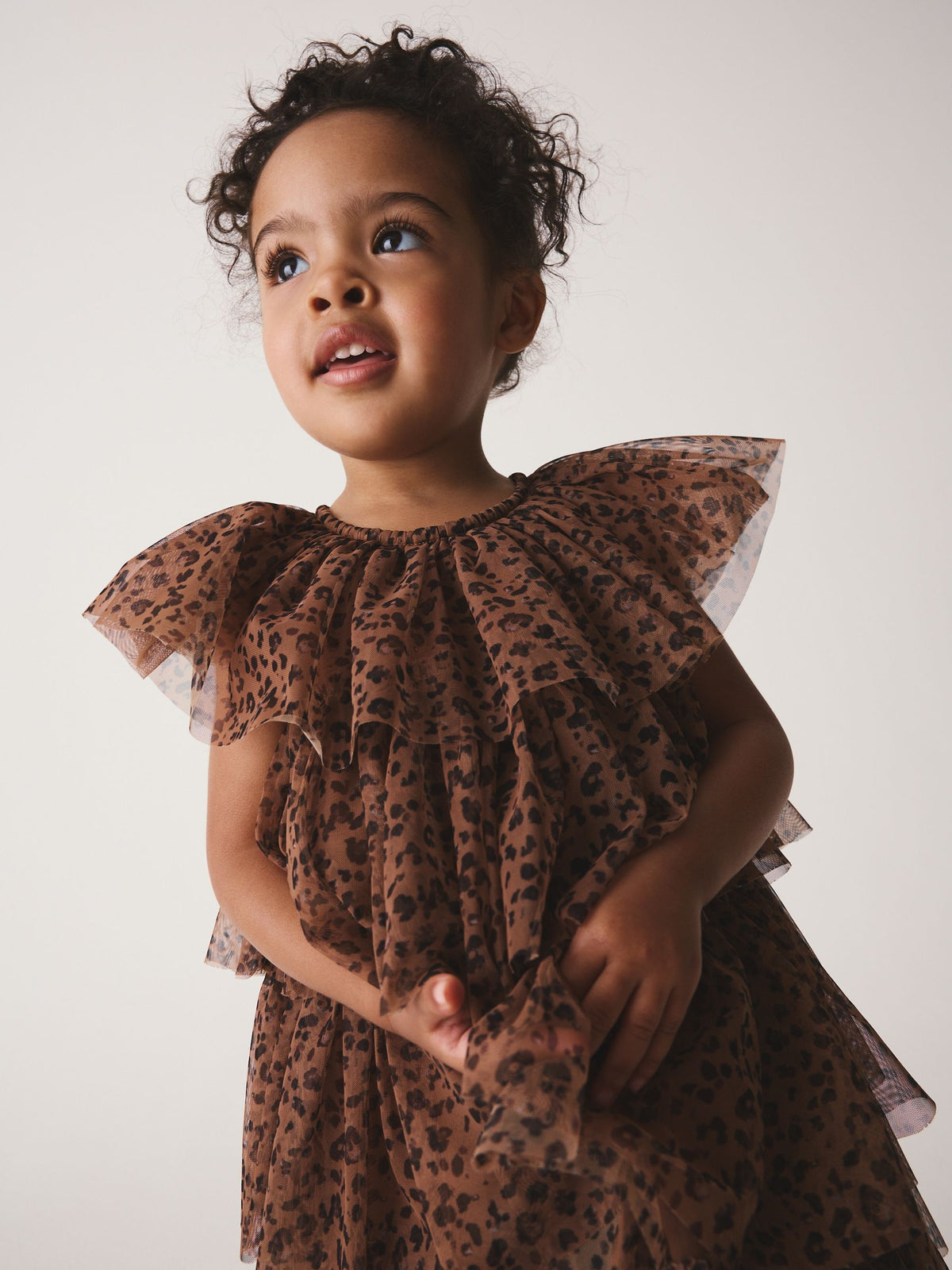 Leopard Animal Print Mesh Tiered Occasion Dress (3mths-8yrs)
