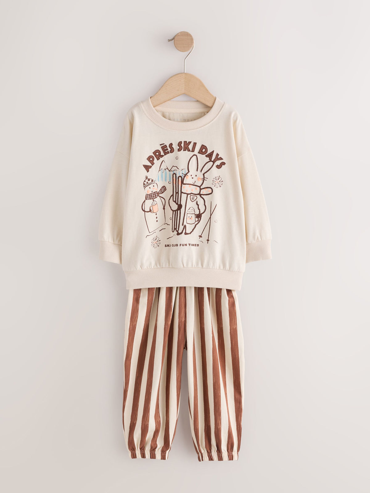Neutral ski print Jogger Pyjamas 3 Pack (9mths-12yrs)