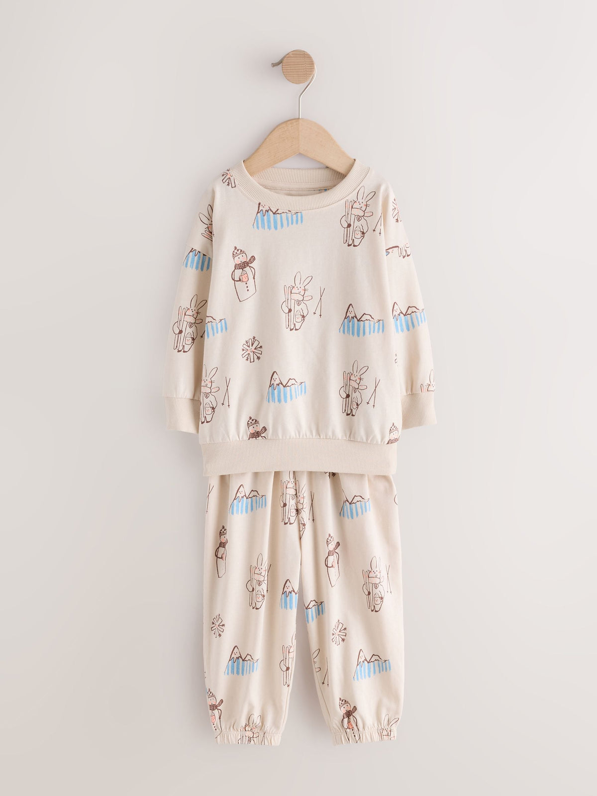 Neutral ski print Jogger Pyjamas 3 Pack (9mths-12yrs)