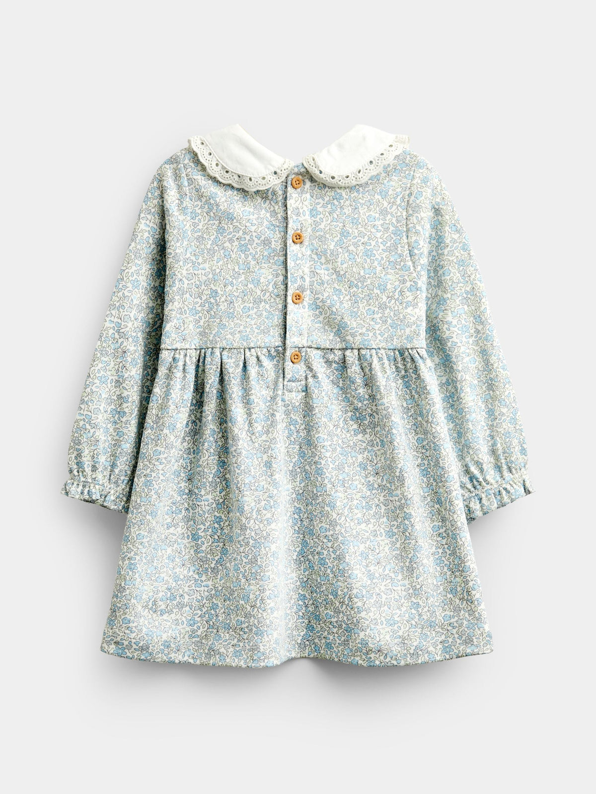 JoJo Maman Bébé Blue Disty Floral Floral Smocked Baby Dress Set