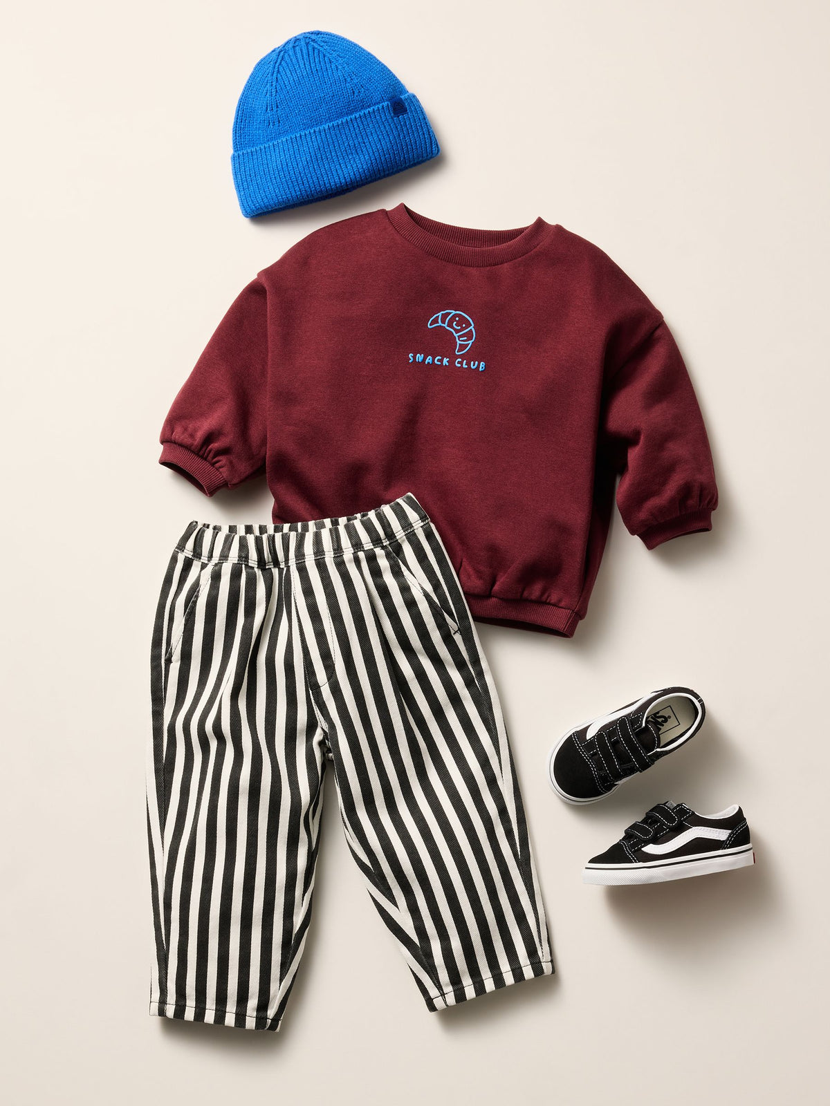 Black/White Stripe Regular Fit Pull On Barrel Trousers (3mths-7yrs)