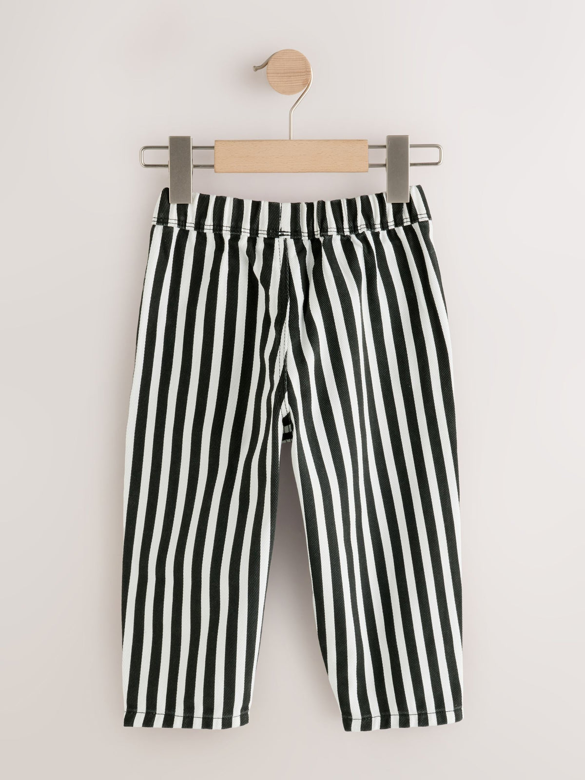 Black/White Stripe Regular Fit Pull On Barrel Trousers (3mths-7yrs)