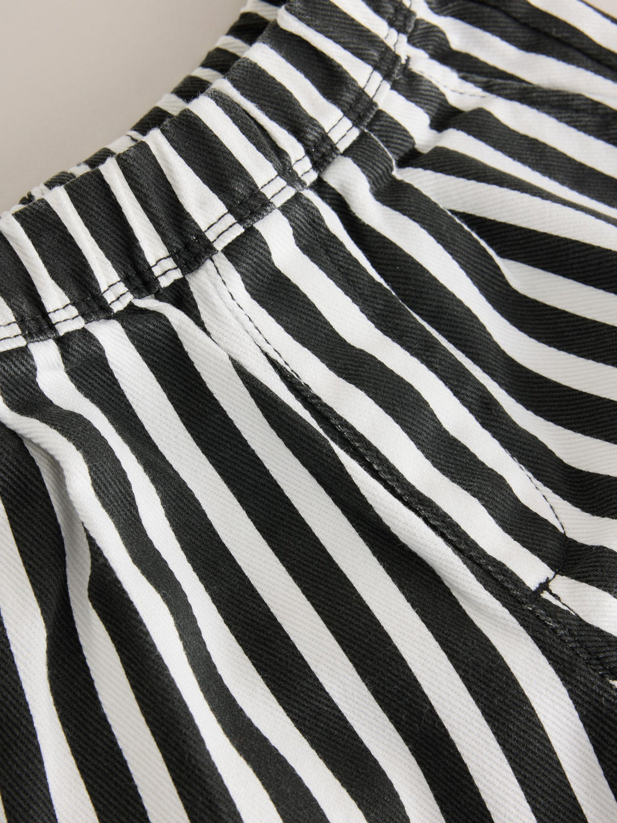 Black/White Stripe Regular Fit Pull On Barrel Trousers (3mths-7yrs)