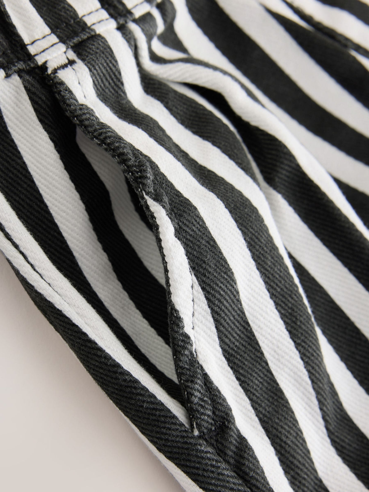 Black/White Stripe Regular Fit Pull On Barrel Trousers (3mths-7yrs)