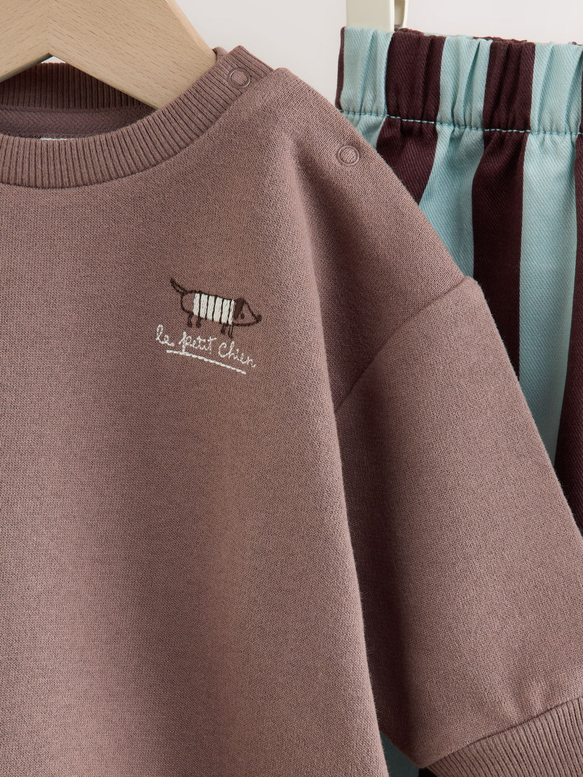 Brown/Blue Sweat Top and Trousers Baby Set (0mths-2yrs)