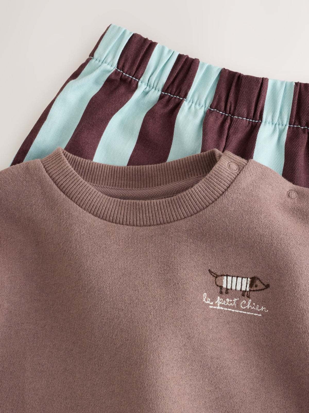 Brown/Blue Sweat Top and Trousers Baby Set (0mths-2yrs)