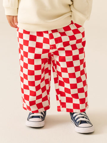Red Pull On Wide Trousers (3mths-7yrs)