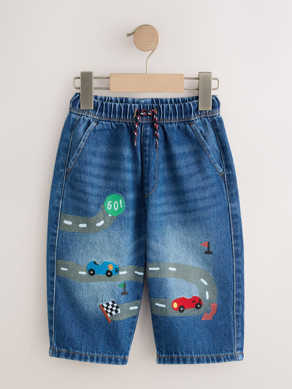 Mid Blue Denim Car Wide Fit Jeans (3mths-7yrs)