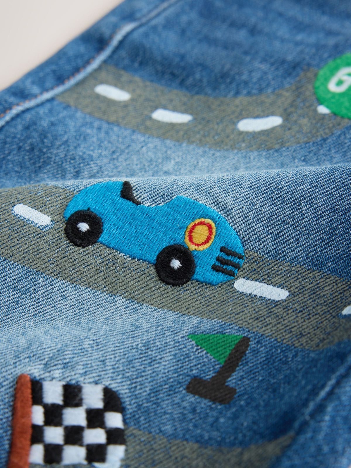 Mid Blue Denim Car Wide Fit Jeans (3mths-7yrs)