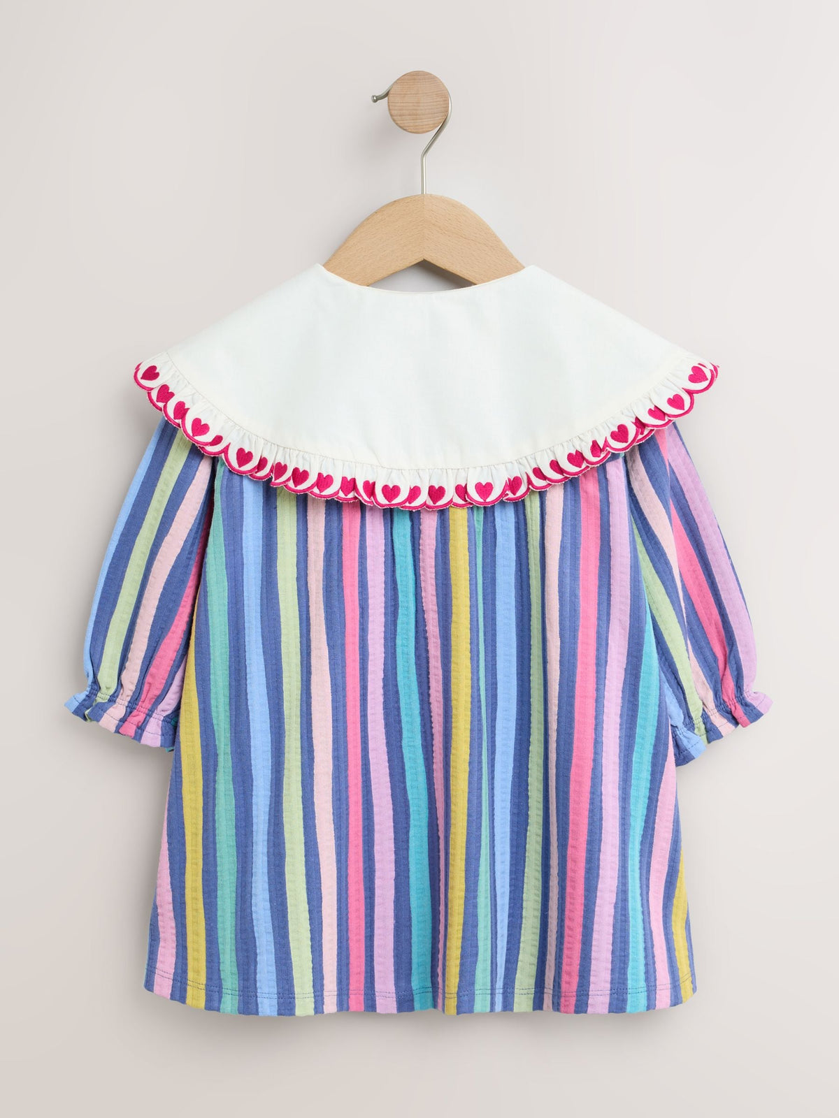 Rainbow Stripe Long Sleeve Collar Dress (3mths-7yrs)