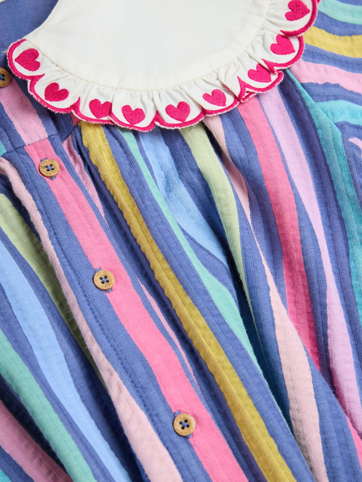 Rainbow Stripe Long Sleeve Collar Dress (3mths-7yrs)