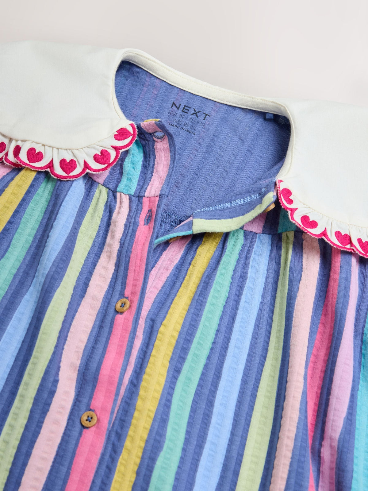 Rainbow Stripe Long Sleeve Collar Dress (3mths-7yrs)