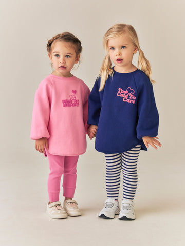 Navy/Pink Sweatshirt and Leggings Set 2 Pack (3mths-7yrs)
