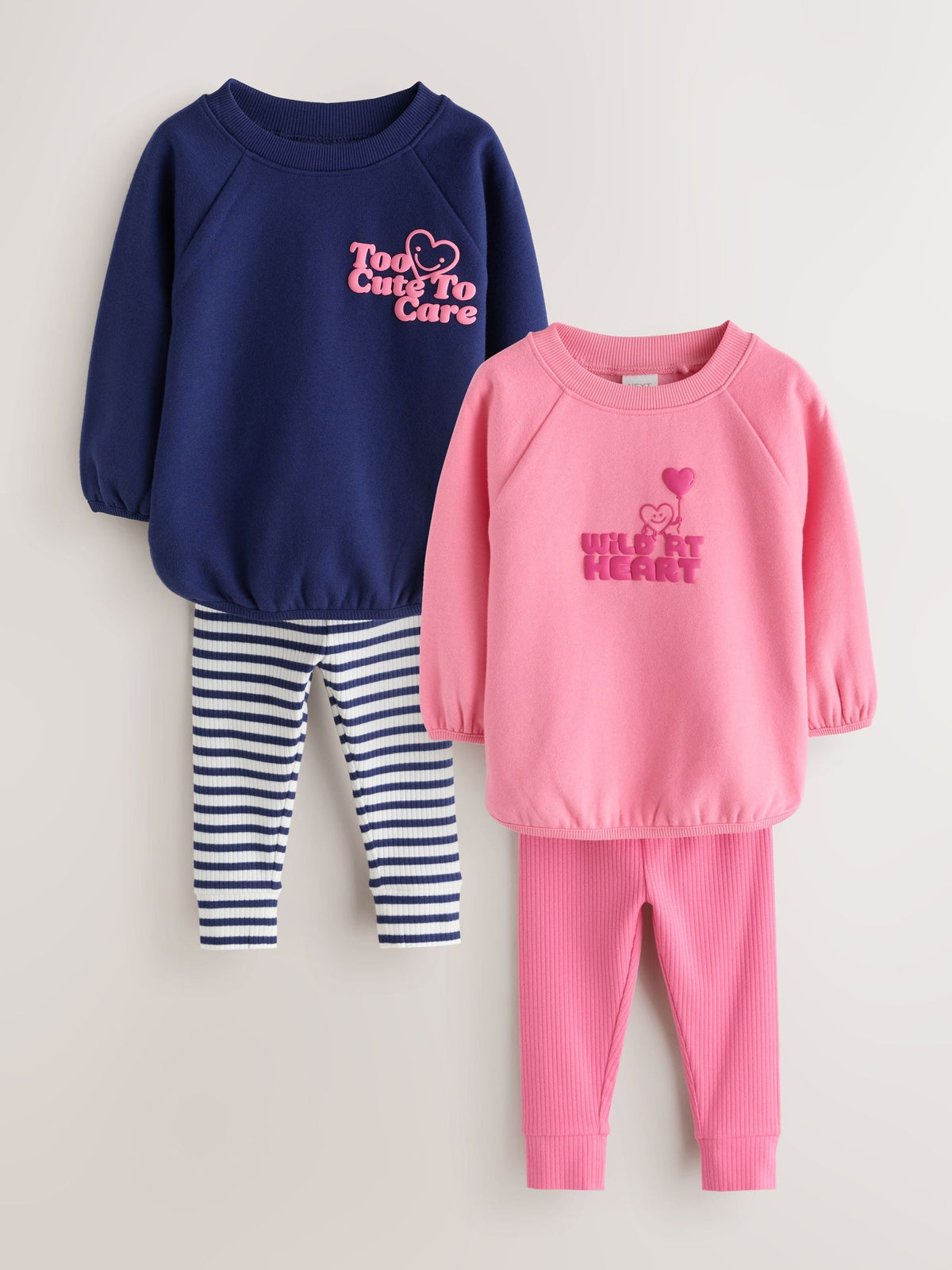 Navy/Pink Sweatshirt and Leggings Set 2 Pack (3mths-7yrs)